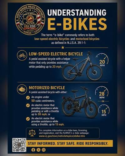 Low-speed electric bicycle vs. motorized bicycle — the line NJ draws.